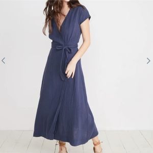 Marine Layer Maddie Cotton Wrap Dress in "Ink" Size Small